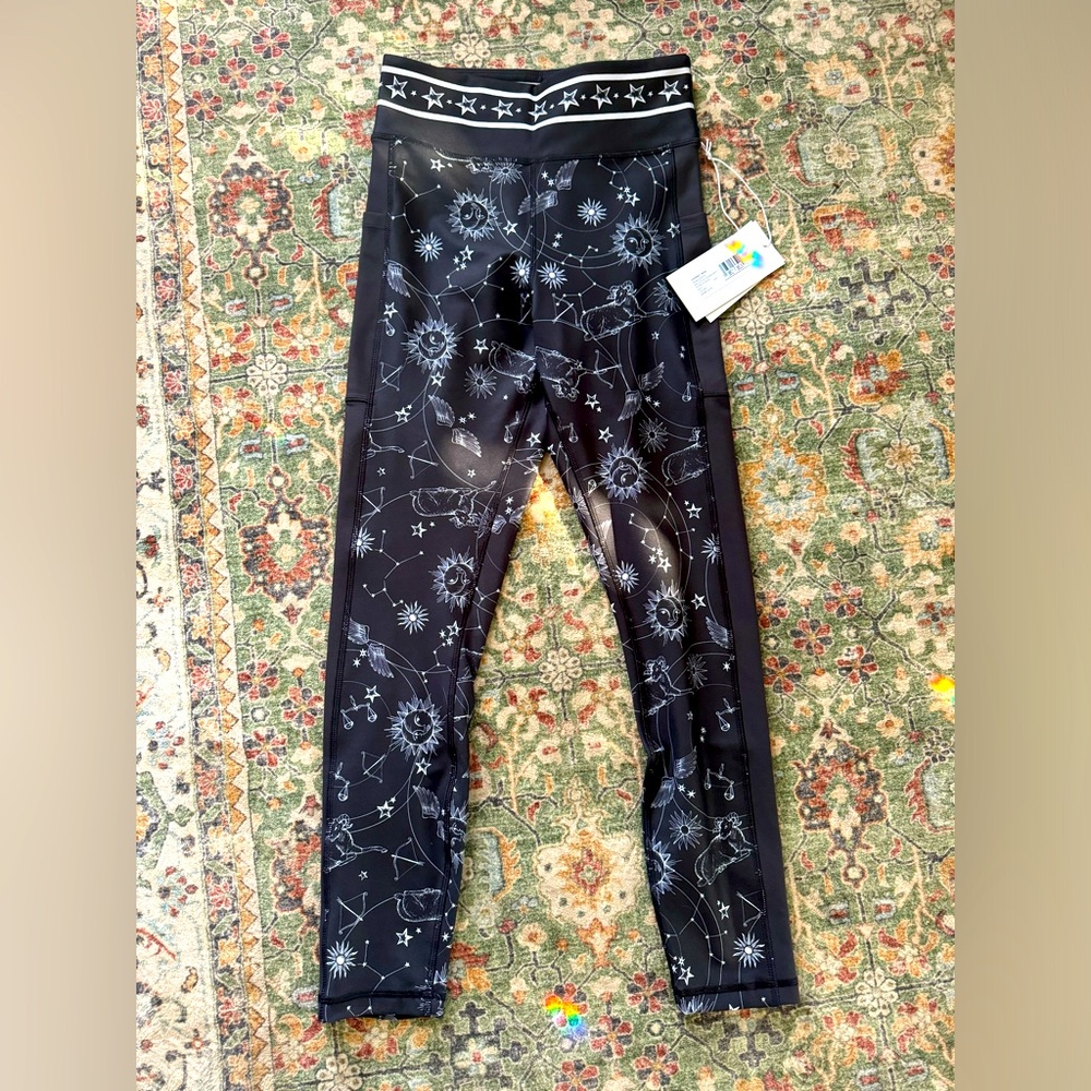 Johnny Was Black Zodiac Leggings Size Small